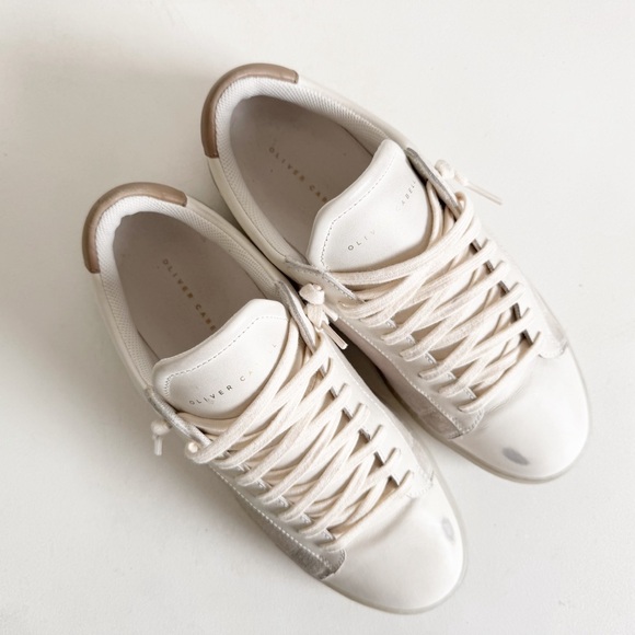 Oliver Cabell Low 1 Off White Leather Suede Sneaker Mens US 7/ Womens 10 EU 40 - Picture 8 of 13